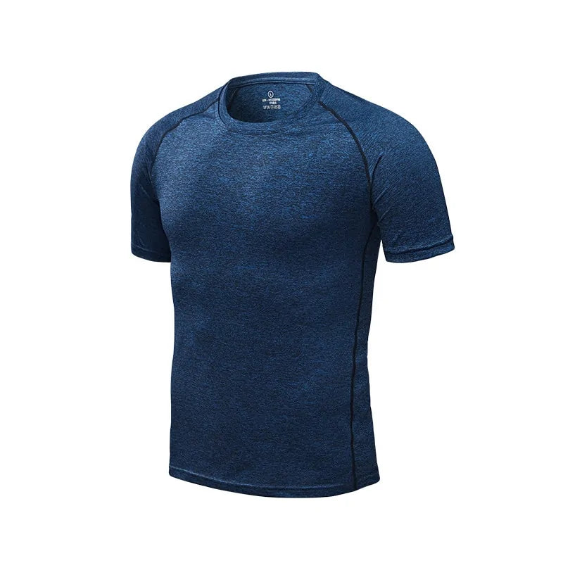 T-shirts de course à compression à séchage rapide pour hommes : vêtements de sport de fitness et de football