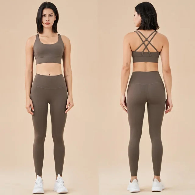 Ensemble de yoga sans coutures pour femme, vêtements de sport, de fitness, d'entraînement