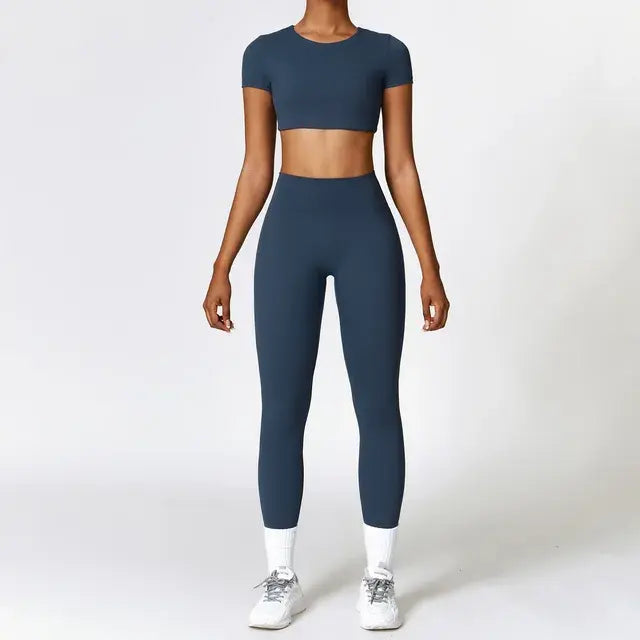 Ensemble de 2 pièces moulant pour femme, vêtements de fitness à séchage rapide