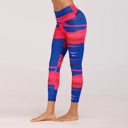 Fitness-Leggings mit gestreiftem Print