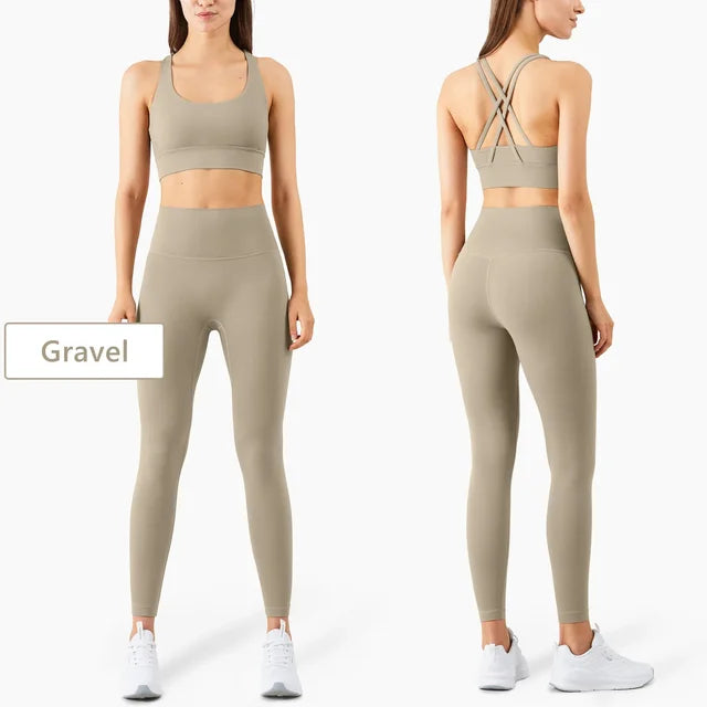 Ensemble de yoga sans coutures pour femme, vêtements de sport, de fitness, d'entraînement