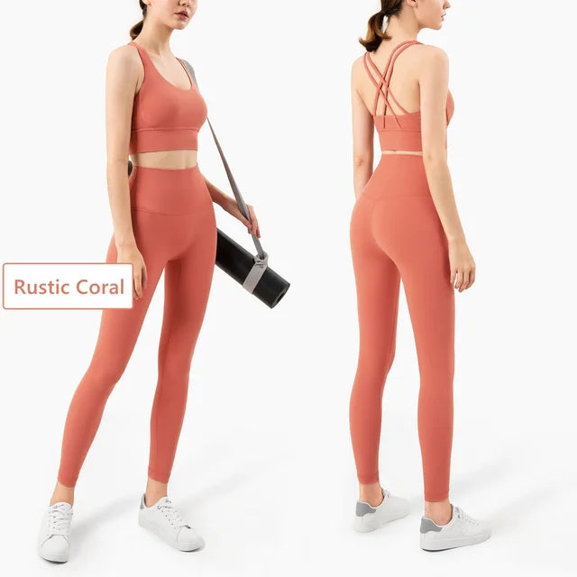 Ensemble de yoga sans coutures pour femme, vêtements de sport, de fitness, d'entraînement