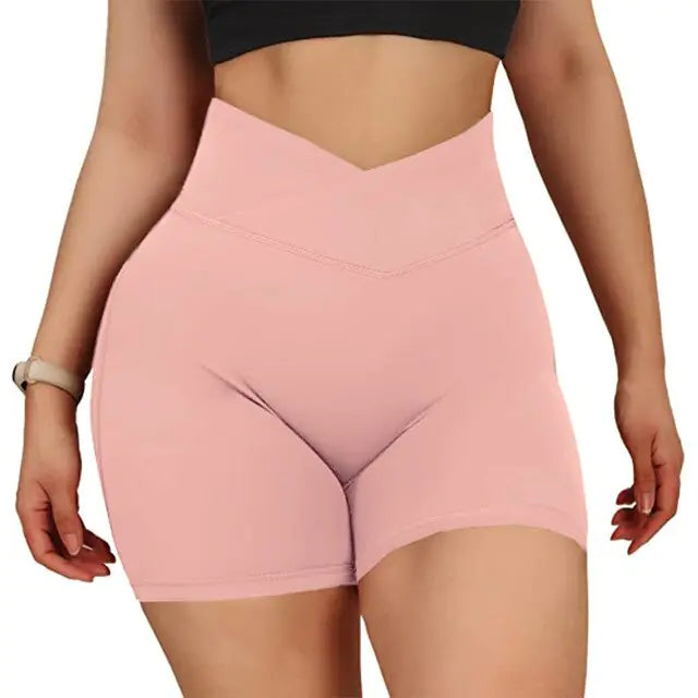 Sportshorts für Damen, hohe Taille, Workout, nahtlos, Fitness, Yoga-Shorts