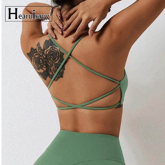 Soutien-gorge de yoga croisé dans le dos pour entraînement de fitness