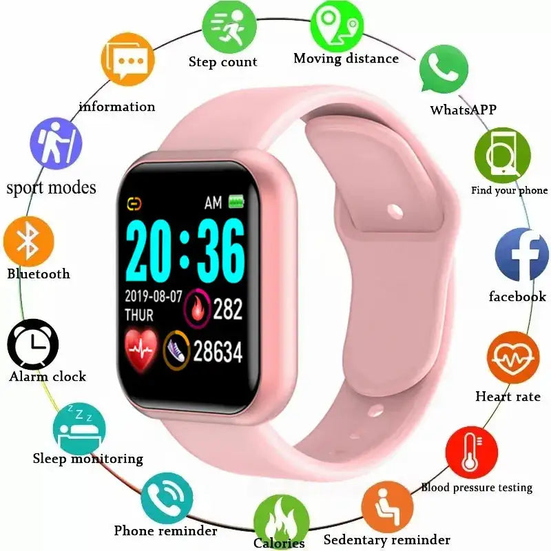 Montre connectée Bluetooth avec suivi d'activité physique.