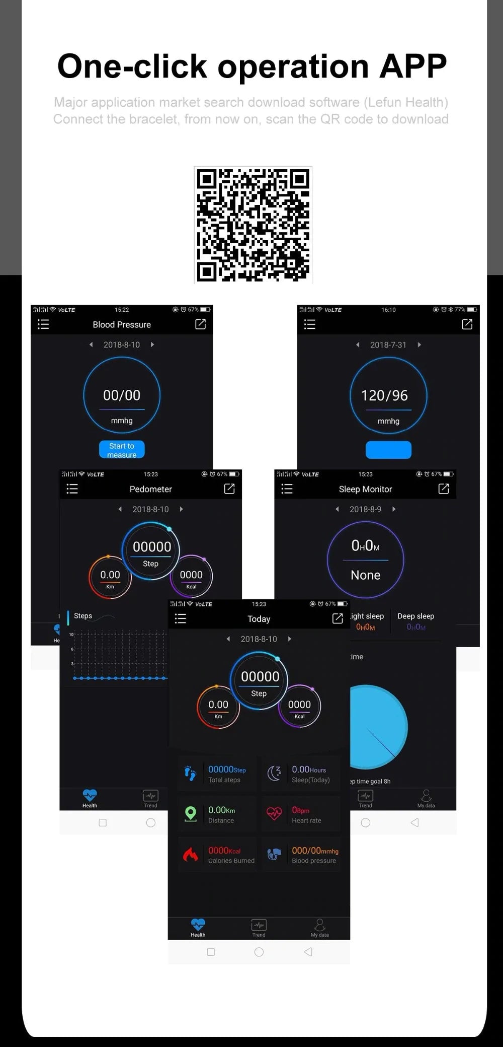 Bracelet intelligent de suivi d'activité physique