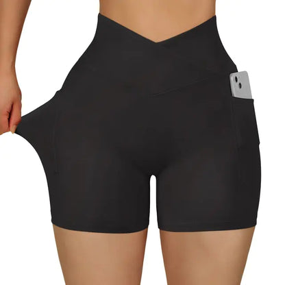 Sportshorts für Damen, hohe Taille, Workout, nahtlos, Fitness, Yoga-Shorts