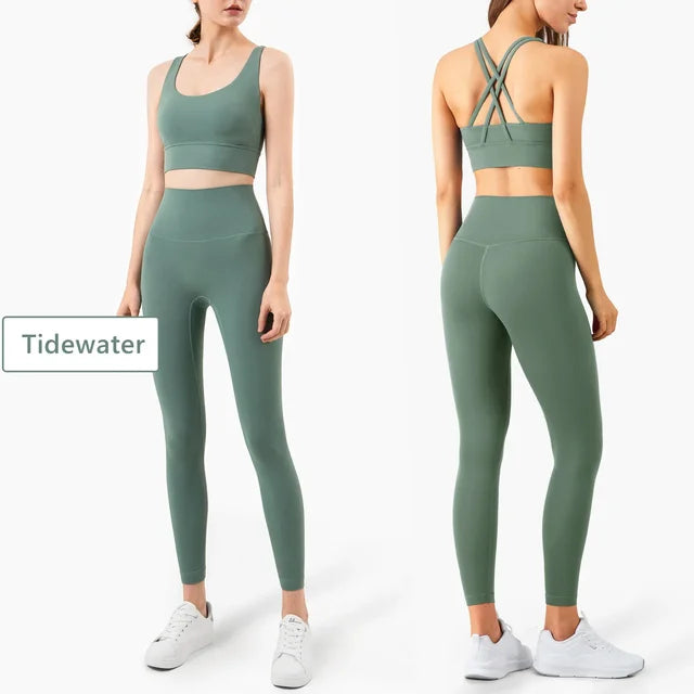 Ensemble de yoga sans coutures pour femme, vêtements de sport, de fitness, d'entraînement