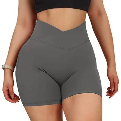 Sportshorts für Damen, hohe Taille, Workout, nahtlos, Fitness, Yoga-Shorts