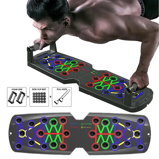 Planche de pompes pliable portable Équipement de fitness multifonctionnel