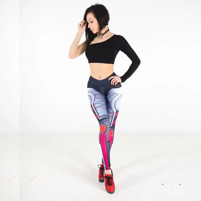 PureGem Cyberwomen Print Push-Up-Fitness-Leggings