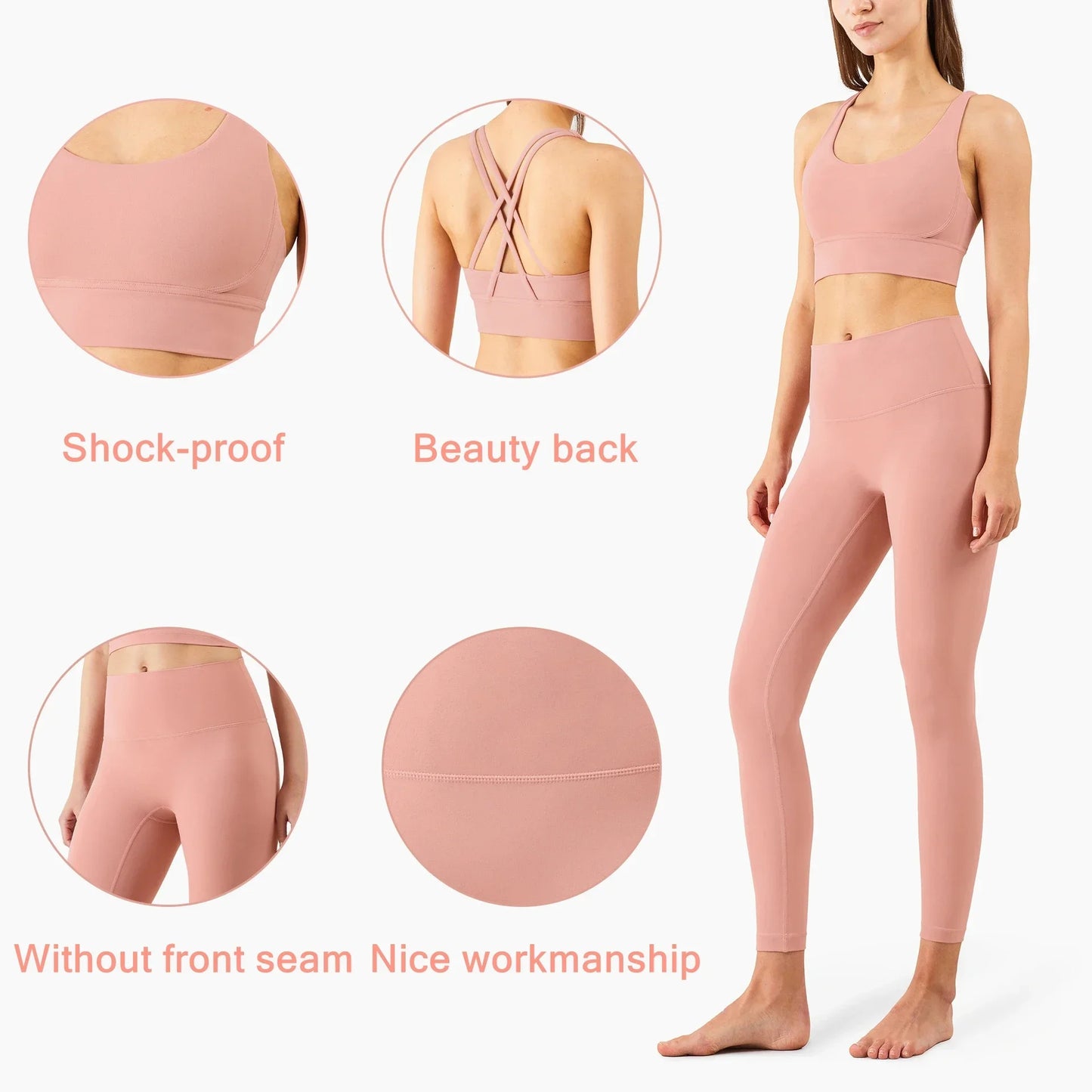 Ensemble de yoga sans coutures pour femme, vêtements de sport, de fitness, d'entraînement