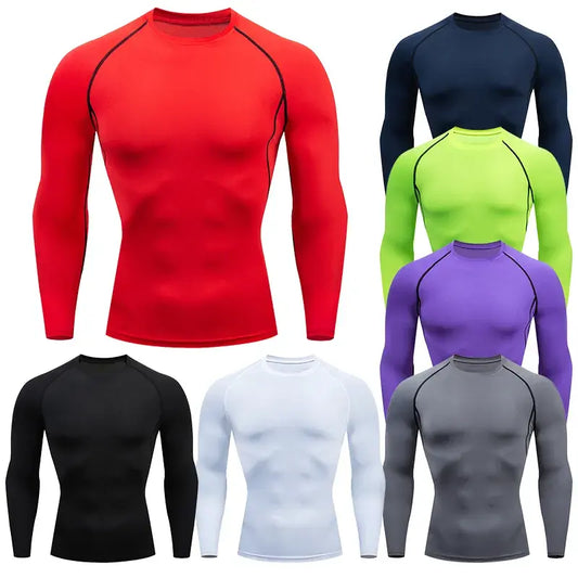 T-shirt de course à pied de compression pour hommes