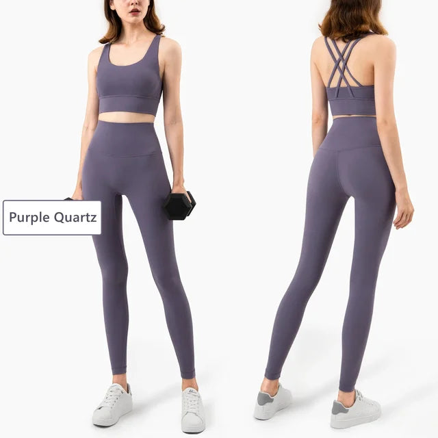 Ensemble de yoga sans coutures pour femme, vêtements de sport, de fitness, d'entraînement