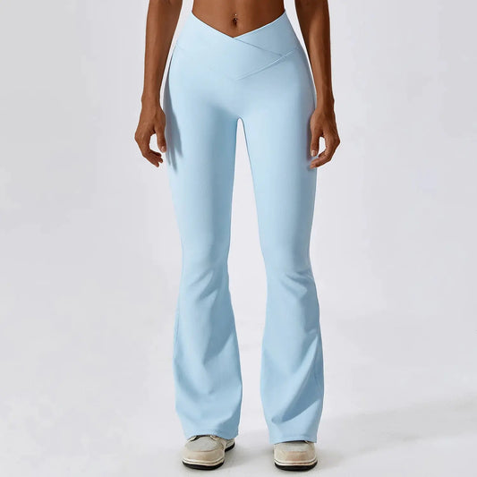 Pantalon évasé de sport pour femme, pour entraînement, fitness, gym