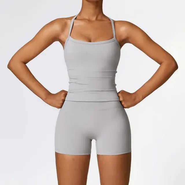 Ensemble de 2 pièces moulant pour femme, vêtements de fitness à séchage rapide