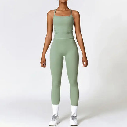 Ensemble de 2 pièces moulant pour femme, vêtements de fitness à séchage rapide