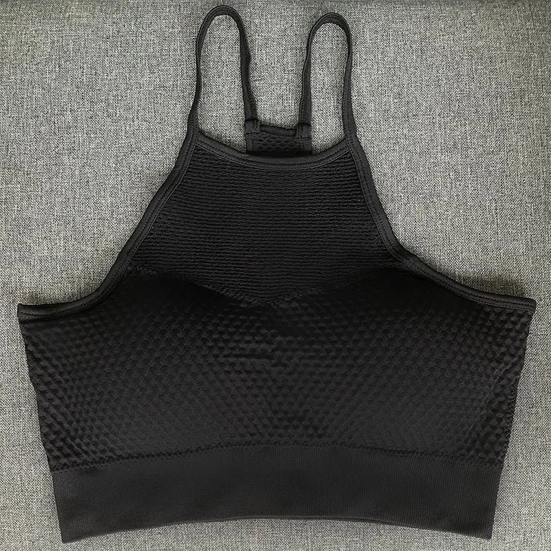 Soutien-gorge de sport sans armatures avec dos croisé et bonnets amovibles