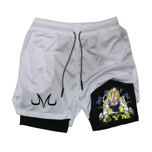 Short de course Anime pour homme, short de sport 2 en 1 pour fitness, gym, entraînement