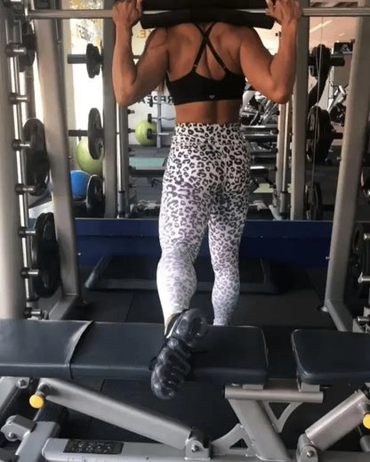 Legging de fitness taille haute à imprimé léopard