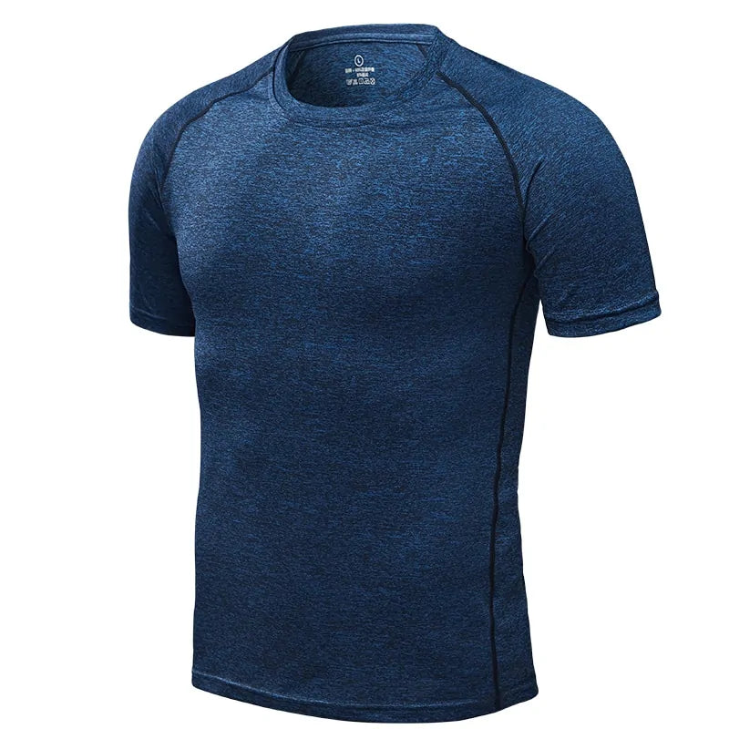 T-shirts de course à compression à séchage rapide pour hommes : vêtements de sport de fitness et de football