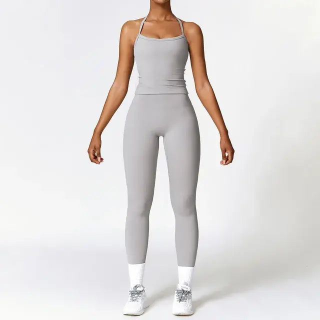 Ensemble de 2 pièces moulant pour femme, vêtements de fitness à séchage rapide