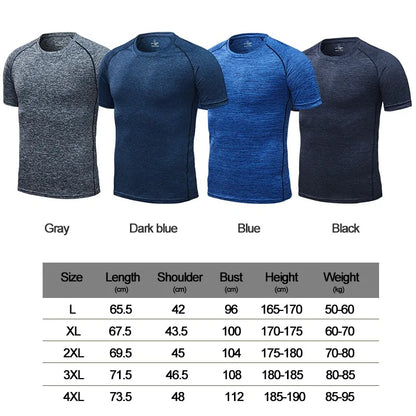 T-shirts de course à compression à séchage rapide pour hommes : vêtements de sport de fitness et de football