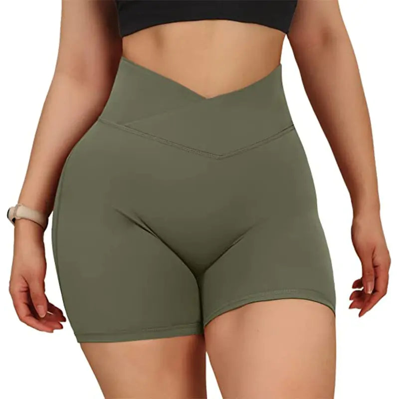 Sportshorts für Damen, hohe Taille, Workout, nahtlos, Fitness, Yoga-Shorts