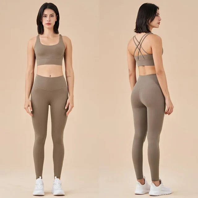 Ensemble de yoga sans coutures pour femme, vêtements de sport, de fitness, d'entraînement