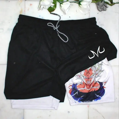 Short de course Anime pour homme, short de sport 2 en 1 pour fitness, gym, entraînement