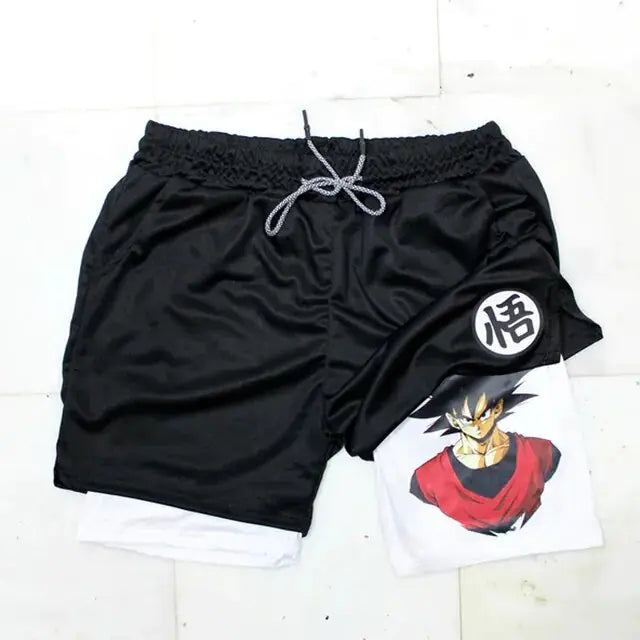 Short de course Anime pour homme, short de sport 2 en 1 pour fitness, gym, entraînement