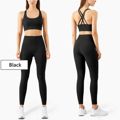 Ensemble de yoga sans coutures pour femme, vêtements de sport, de fitness, d'entraînement