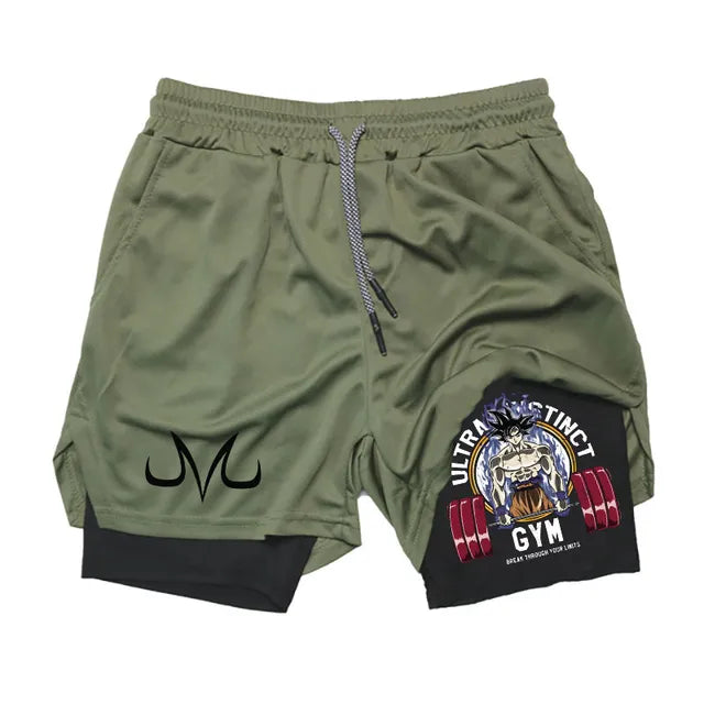 Short de course Anime pour homme, short de sport 2 en 1 pour fitness, gym, entraînement