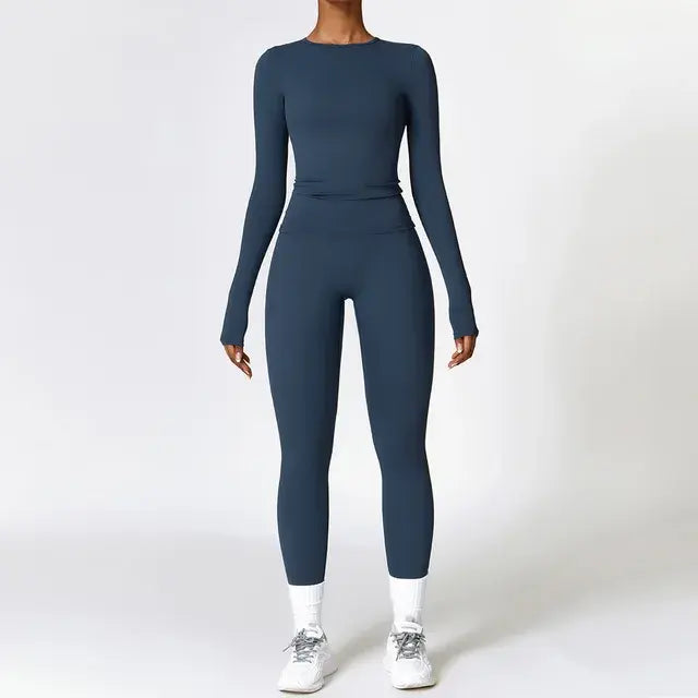 Ensemble de 2 pièces moulant pour femme, vêtements de fitness à séchage rapide