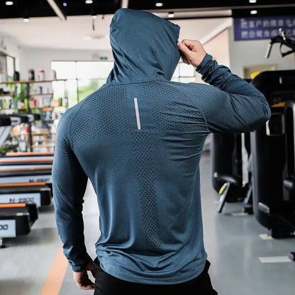 Survêtement de fitness pour homme, sweat à capuche de sport de course