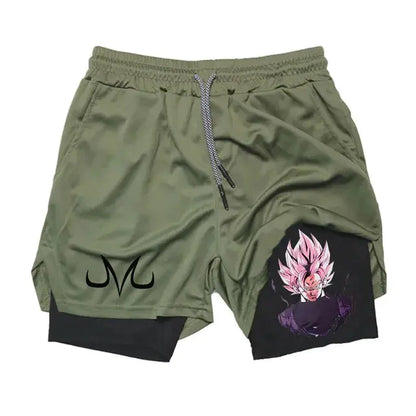 Short de course Anime pour homme, short de sport 2 en 1 pour fitness, gym, entraînement