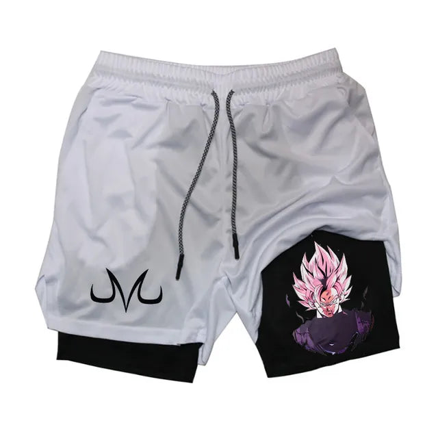 Short de course Anime pour homme, short de sport 2 en 1 pour fitness, gym, entraînement