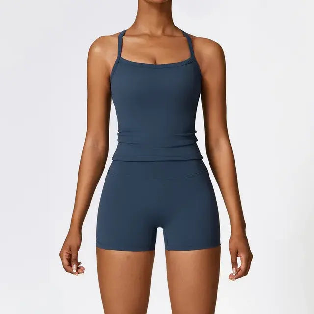 Ensemble de 2 pièces moulant pour femme, vêtements de fitness à séchage rapide