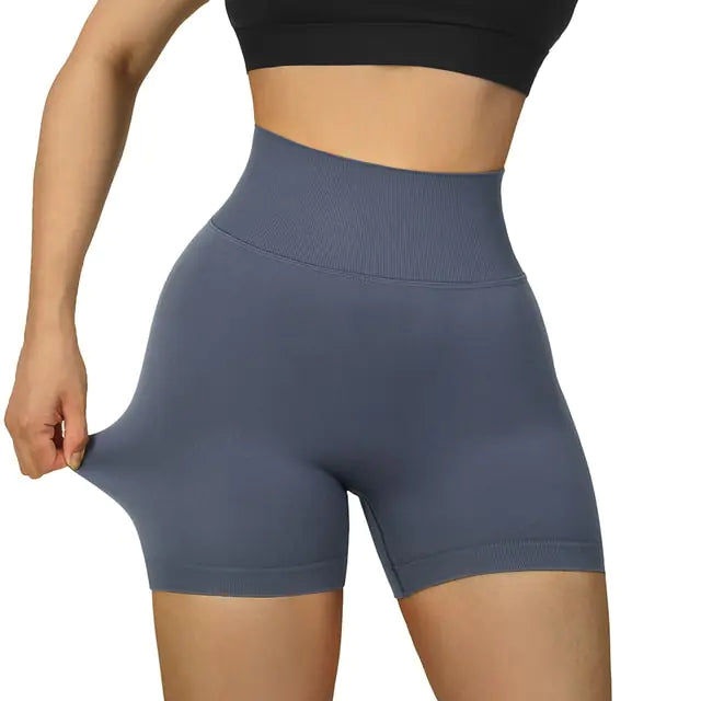 Sportshorts für Damen, hohe Taille, Workout, nahtlos, Fitness, Yoga-Shorts