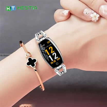 Montre connectée tendance pour femme avec bracelet de fitness