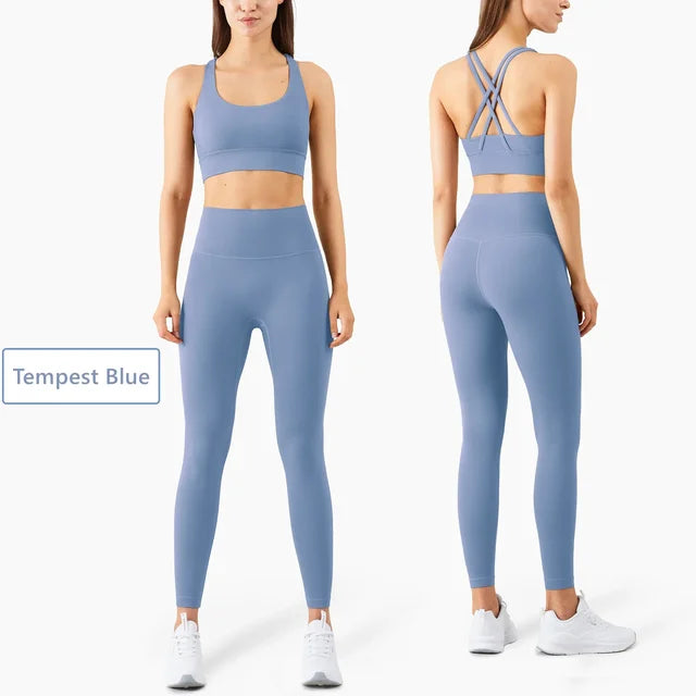 Ensemble de yoga sans coutures pour femme, vêtements de sport, de fitness, d'entraînement