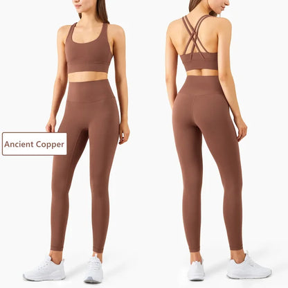 Ensemble de yoga sans coutures pour femme, vêtements de sport, de fitness, d'entraînement