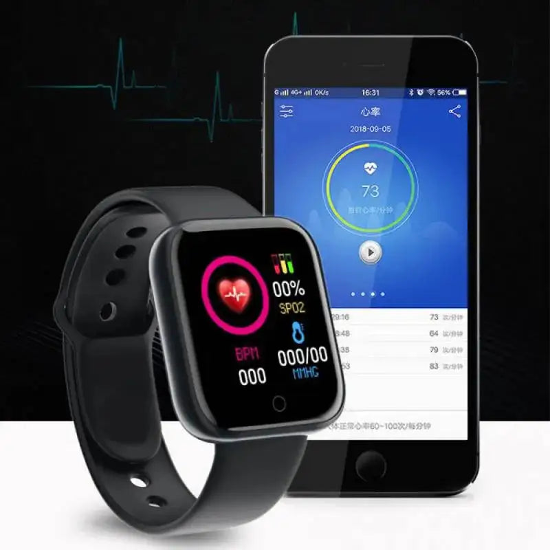 Montre connectée Bluetooth avec suivi d'activité physique.