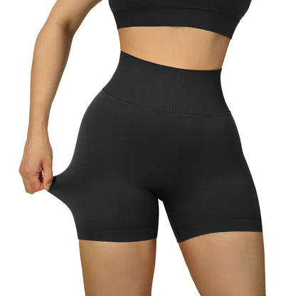 Sportshorts für Damen, hohe Taille, Workout, nahtlos, Fitness, Yoga-Shorts