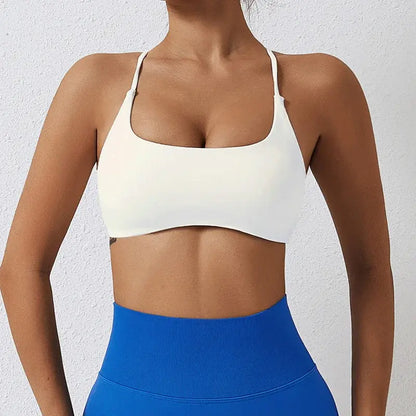 Soutien-gorge de yoga croisé dans le dos pour entraînement de fitness