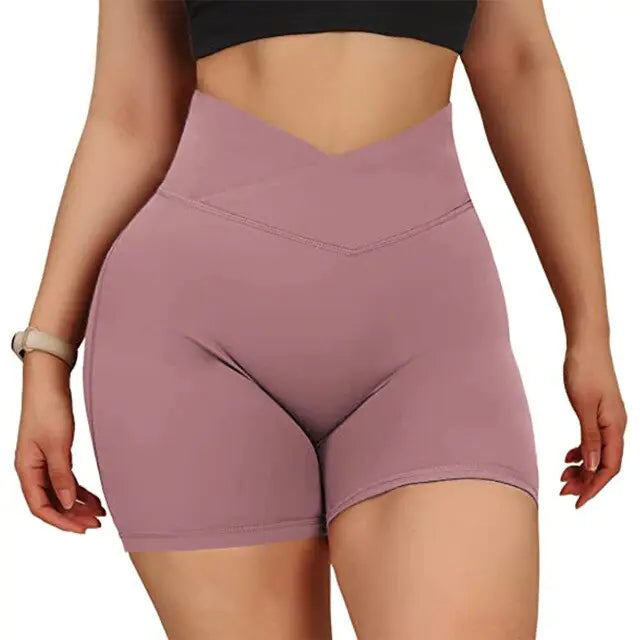 Sportshorts für Damen, hohe Taille, Workout, nahtlos, Fitness, Yoga-Shorts