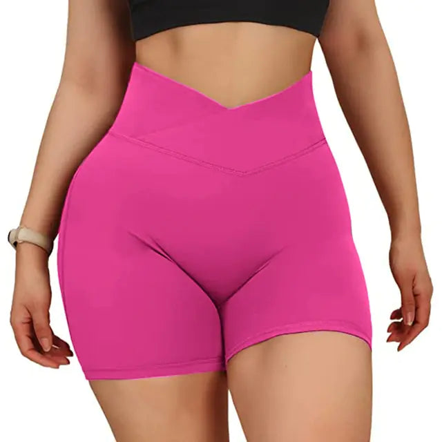 Sportshorts für Damen, hohe Taille, Workout, nahtlos, Fitness, Yoga-Shorts