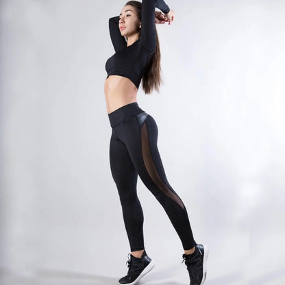 Legging de fitness en maille noire