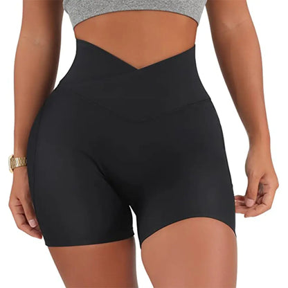 Sportshorts für Damen, hohe Taille, Workout, nahtlos, Fitness, Yoga-Shorts